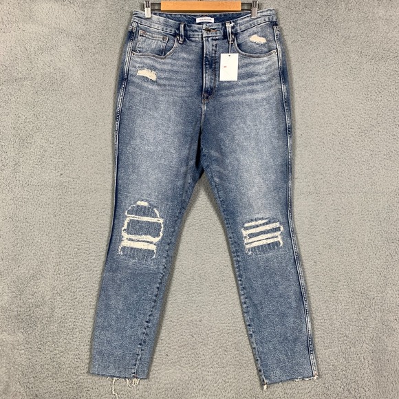 Good American Denim - NWT Good American Good Curve Jean Women's 15/33 Blue Skinny High Rise Distressed